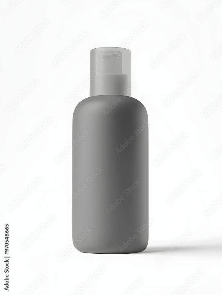 Realistic Image of Minimalistic Matte Gray Skincare Product Bottle Realistic Image of Minimalistic Matte Gray Skincare Product Bottle