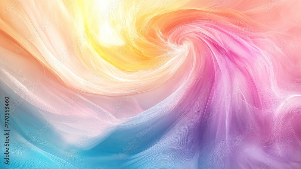 Dynamic swirling rainbow colors blending seamlessly into a soft pastel background, creating a vibrant and mesmerizing effect Dynamic swirling rainbow colors blending seamlessly into a soft pastel background, creating a vibrant and mesmerizing effect