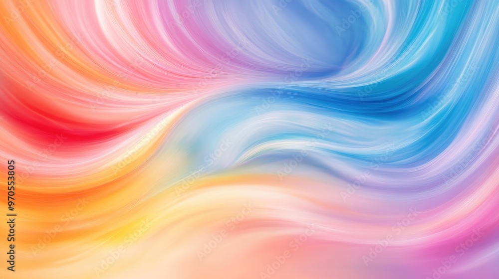 Dynamic swirling rainbow colors flowing across a soft pastel background, creating a vibrant and dreamy visual effect Dynamic swirling rainbow colors flowing across a soft pastel background, creating a vibrant and dreamy visual effect