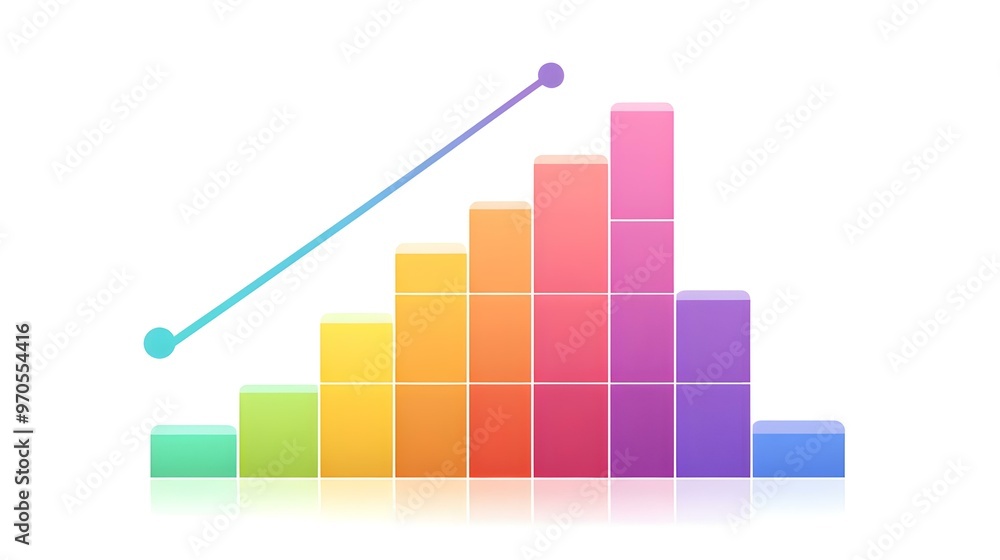 Fototapeta premium Inflationary Trends Analysis, a detailed graph illustrating the fluctuations and patterns of inflation over time, highlighting economic impacts and forecasts.
