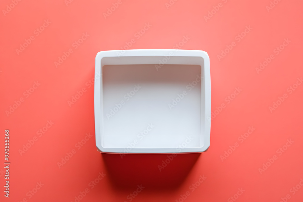 Top View of White Square Plastic Box with Lid Top View of White Square Plastic Box with Lid