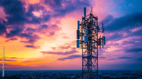 A wireless antenna that connects mobile devices to the internet. This helps create a smart city with fast internet access for everyone.