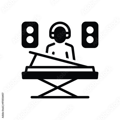 Black solid icon for music composer