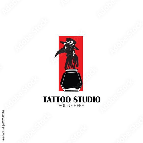 ink tattoo logo studio ready eps 10 format 