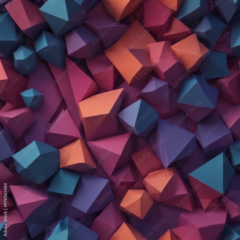 A vibrant abstract composition of overlapping geometric shapes in various shades of blue, pink, orange, and purple. A vibrant abstract composition of overlapping geometric shapes in various shades of blue, pink, orange, and purple.
