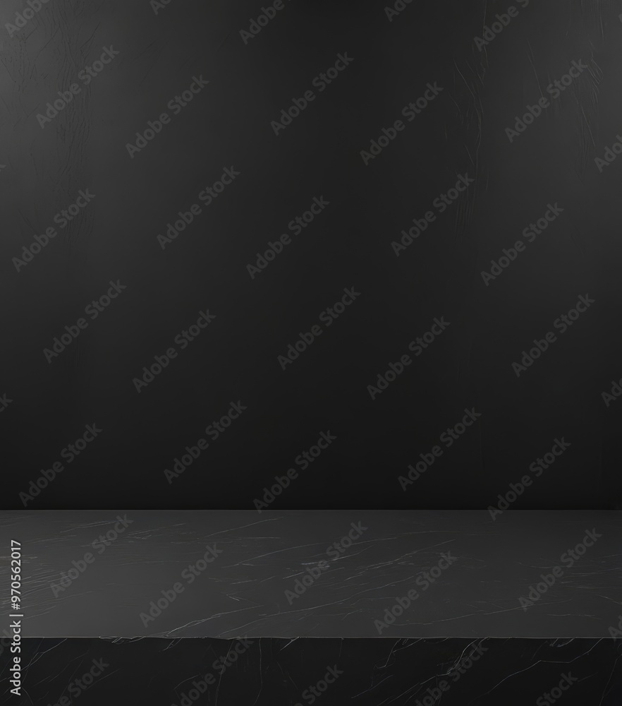 A black marble surface with a subtle pattern, set against a dark background. A black marble surface with a subtle pattern, set against a dark background.