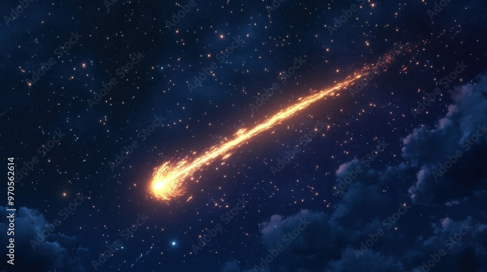 mesmerizing sight of a meteor flashing through the night mesmerizing sight of a meteor flashing through the night