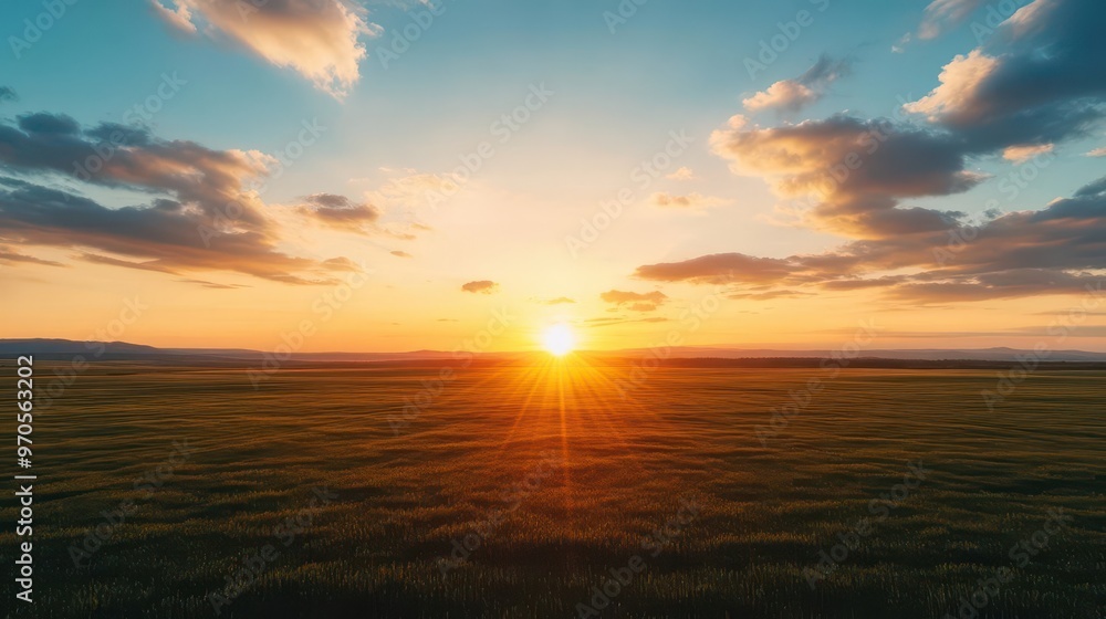 Naklejka premium A sunrise photo with a quote about hope and resilience, sunrise, quote, resilience