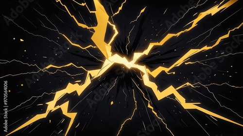 comic art style gold lightning flashing in for background