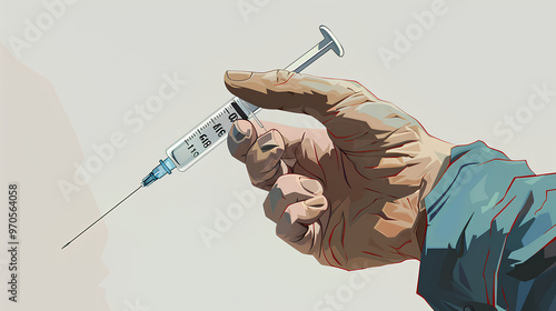 Wallpaper Mural animation of a doctor's hand holding a syringe Torontodigital.ca