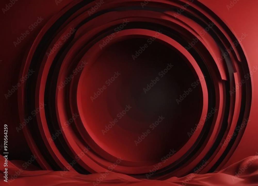 A red circular background with a dark red ring in the center, creating a striking visual effect. A red circular background with a dark red ring in the center, creating a striking visual effect.