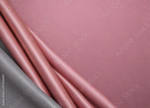 three parallel pink fabric rolls, with the leftmost roll slightly overlapping the middle roll and the rightmost roll slightly overlapping the leftmost roll. The background is photo