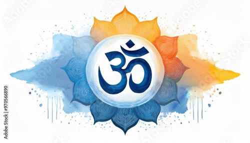 Om or Aum sign and symbol of hinduism photo