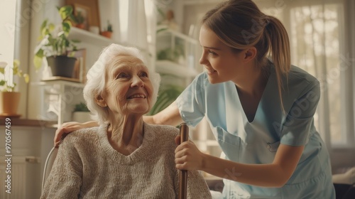 Wallpaper Mural The Caregiver and the Elderly Torontodigital.ca