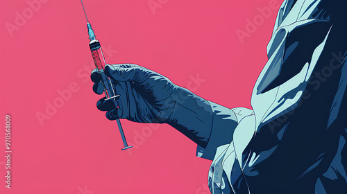 Wallpaper Mural animation of a doctor's hand holding a syringe Torontodigital.ca