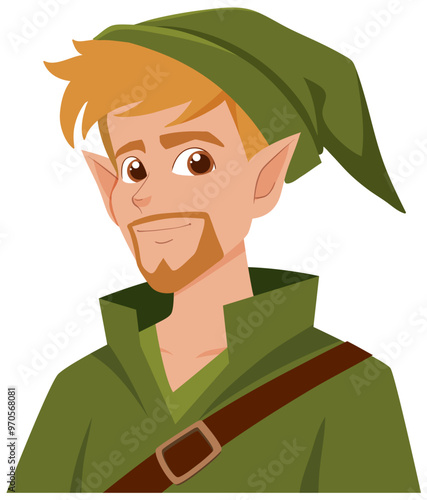 Friendly Elf in Green Attire