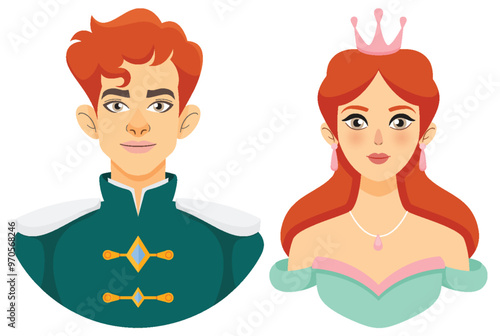 Prince and Princess Portrait Illustration