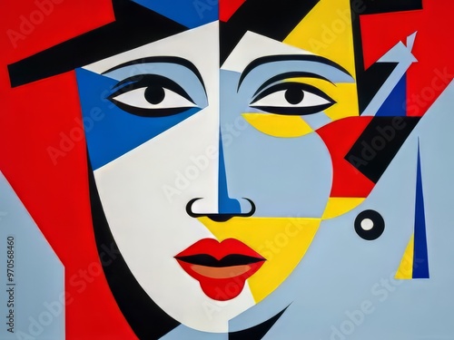 mujer arte abstracto de colores