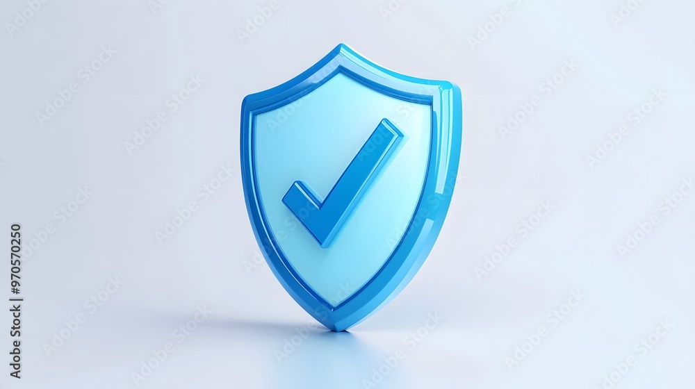 cartoon 3d Icon safety shield check mark perspective . Blue symbol security safety icon. Checkmark in minimalistic style. 3d vector illustration. white background cartoon 3d Icon safety shield check mark perspective . Blue symbol security safety icon. Checkmark in minimalistic style. 3d vector illustration. white background