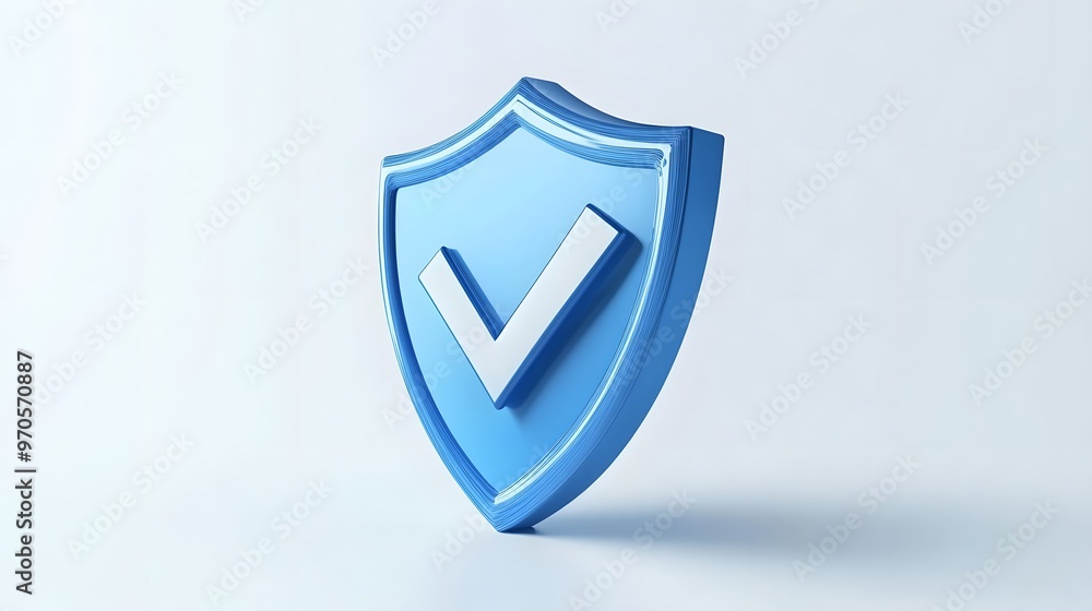 cartoon 3d Icon safety shield check mark perspective . Blue symbol security safety icon. Checkmark in minimalistic style. 3d vector illustration. white background cartoon 3d Icon safety shield check mark perspective . Blue symbol security safety icon. Checkmark in minimalistic style. 3d vector illustration. white background