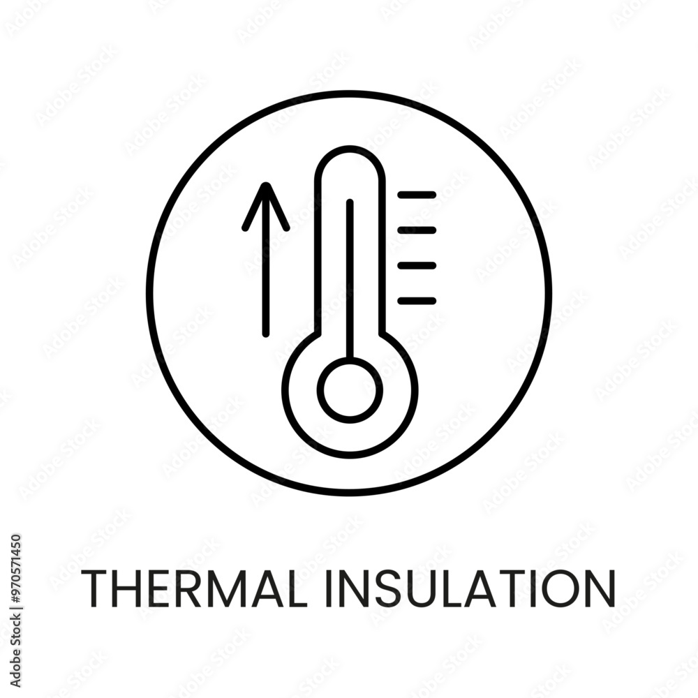 Thermal insulation line icon vector with editable stroke Thermal insulation line icon vector with editable stroke