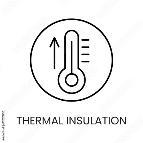 Thermal insulation line icon vector with editable stroke