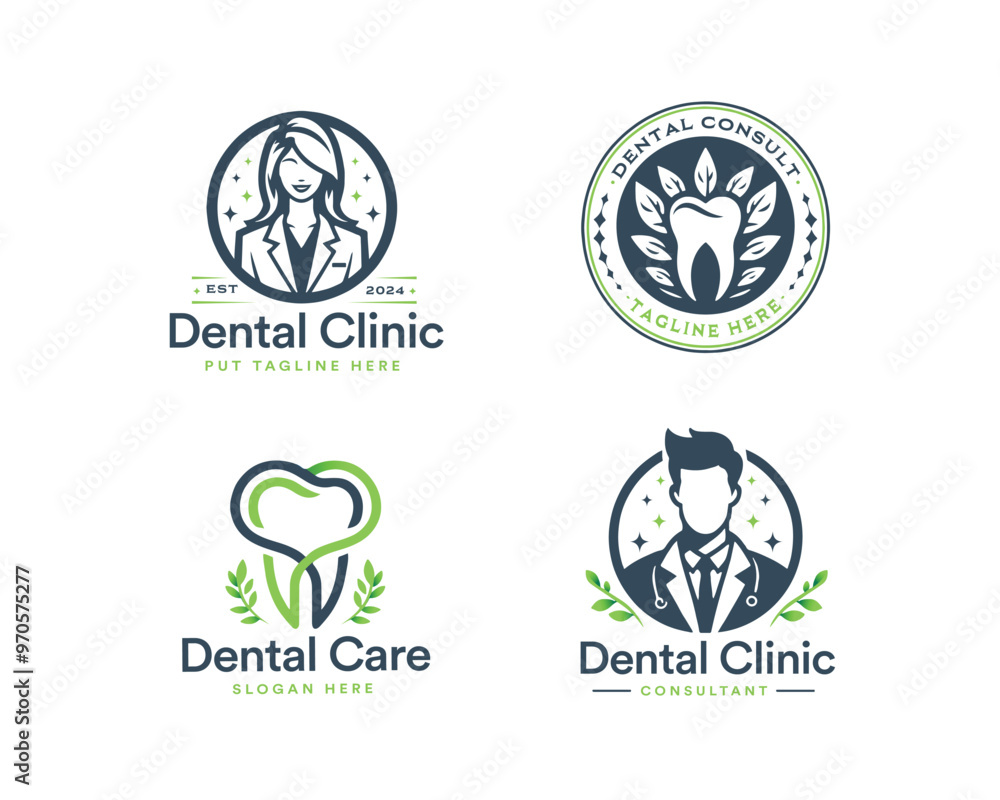 Set dental clinic professional logo template for medical business Set dental clinic professional logo template for medical business