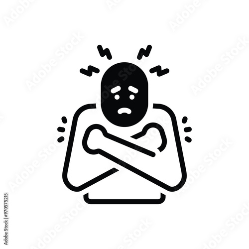 Black solid icon for fear