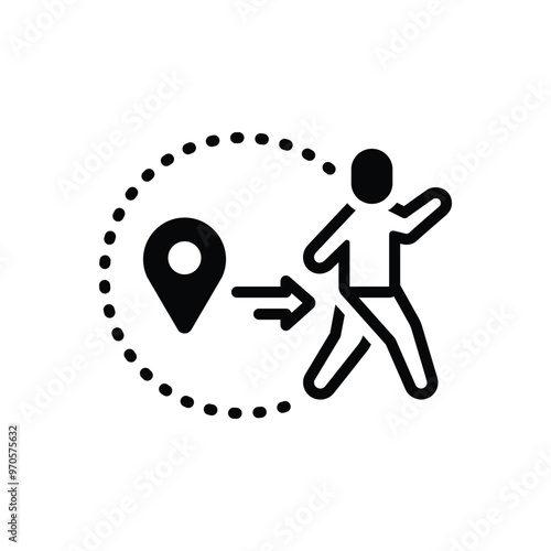 Black solid icon for out of zone