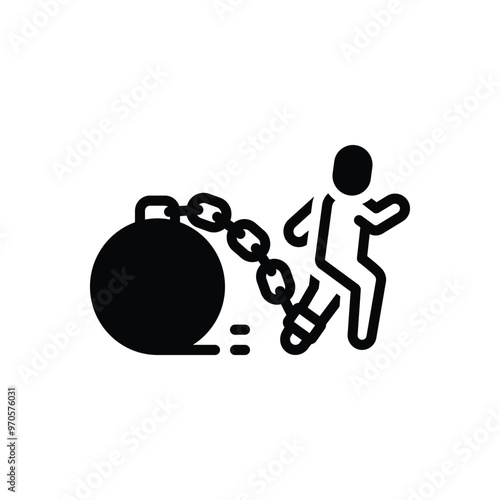 Black solid icon for struggle