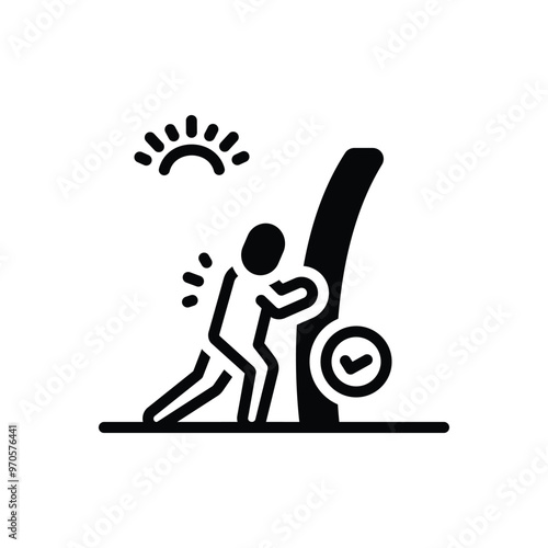 Black solid icon for challenge accepted
