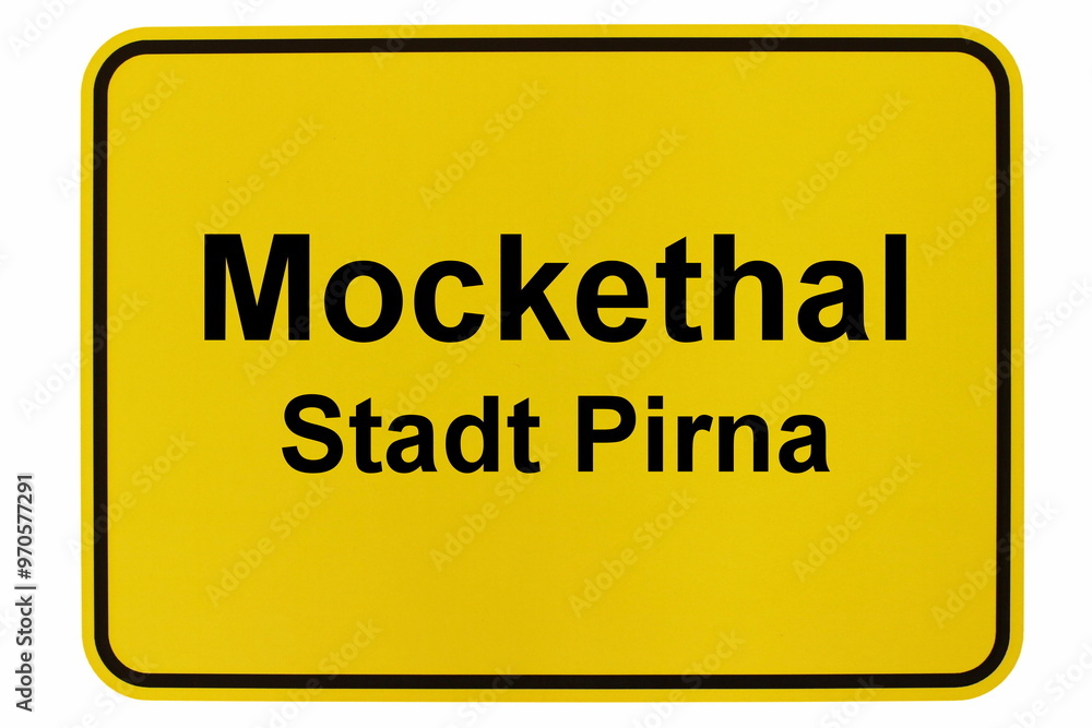 Illustration eines Ortsausgangsschildes von Mockethal in der Sächsischen Schweiz Illustration eines Ortsausgangsschildes von Mockethal in der Sächsischen Schweiz