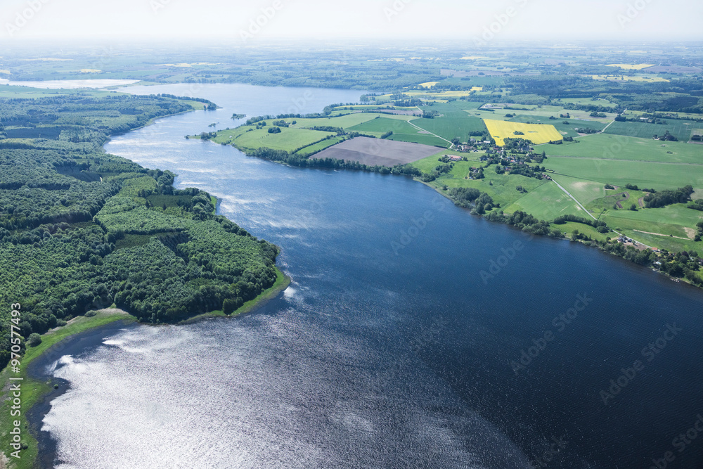Aerial view of danish landscape of water and coastal areas. Aerial view of danish landscape of water and coastal areas.