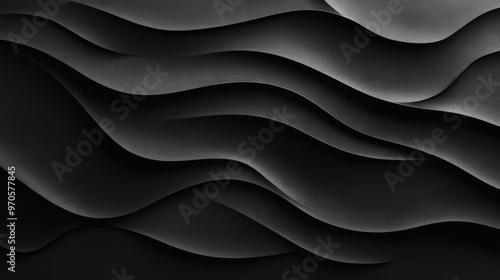 Abstract black wave pattern, minimalistic design