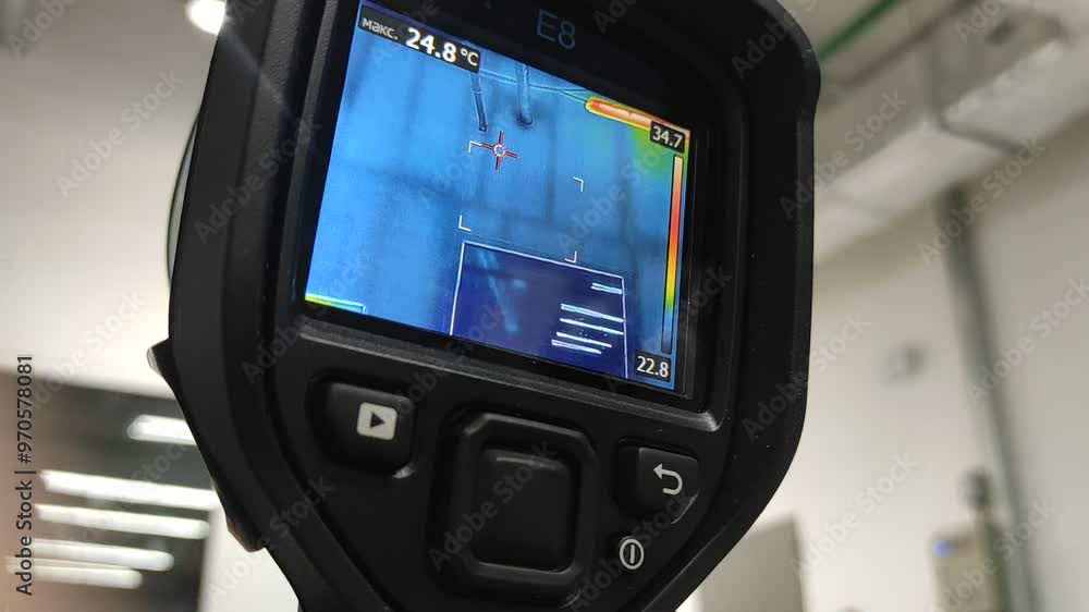 Inspection with a building thermal imager. Inspection with a building thermal imager.