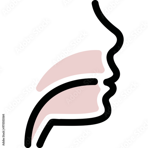 Simple vector icon sore throat