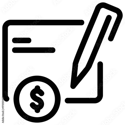 Simple vector icon bank check
