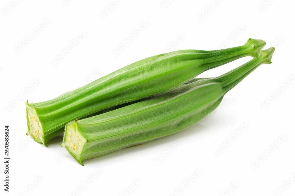 A fresh Okra isolated on white A fresh Okra isolated on white