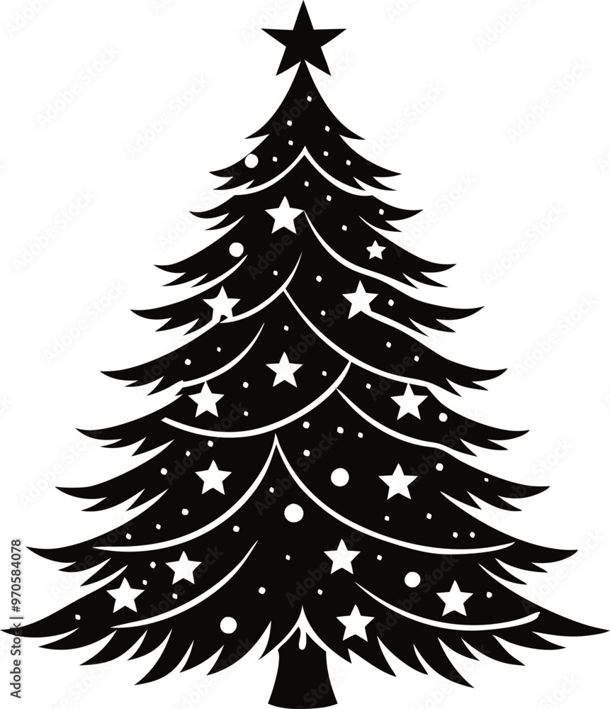 Christmas tree vector silhouette illustration art Christmas tree vector silhouette illustration art