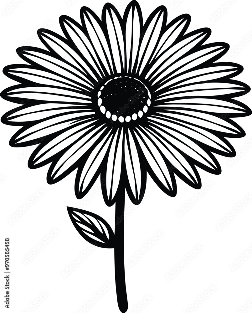 Fototapeta premium Flower silhouette vector illustration art
