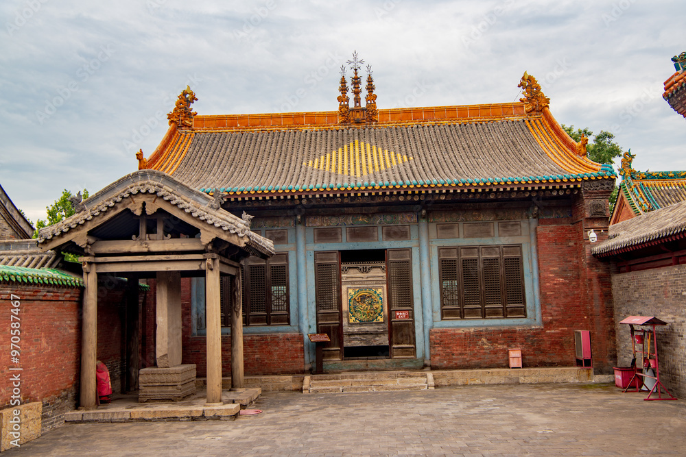 Ancient architecture of Houtu Temple in Jiexiu, Jincheng, Shanxi, China Ancient architecture of Houtu Temple in Jiexiu, Jincheng, Shanxi, China