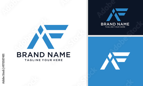 initial letter AF TRIANGLE logo simple and modern vector design