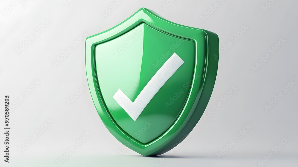 cartoon 3d Icon safety shield check mark perspective . green symbol security safety icon. Checkmark in minimalistic style. 3d vector illustration. white background
cartoon 3d Icon safety shield check mark perspective . green symbol security safety icon. Checkmark in minimalistic style. 3d vector illustration. white background