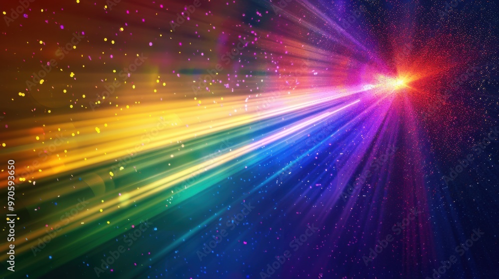 Abstract rainbow color spectrum light rays through the prism on a dark background Abstract rainbow color spectrum light rays through the prism on a dark background