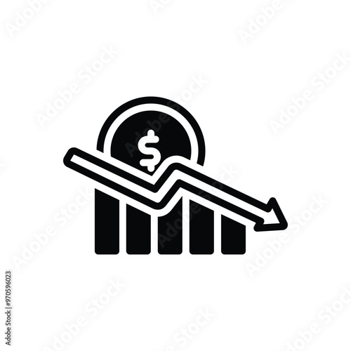 Black solid icon for economy