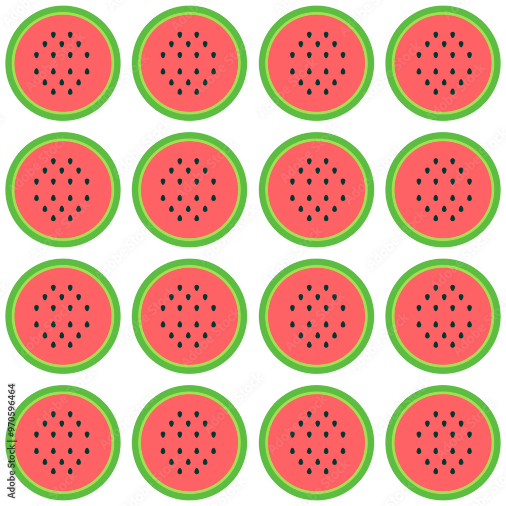 watermelon pattern in flat style on white background watermelon pattern in flat style on white background
