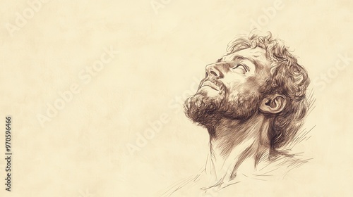 David's Last Words Biblical Illustration, capturing Spirit of the Lord, perfect for Bible wall art on a beige background.