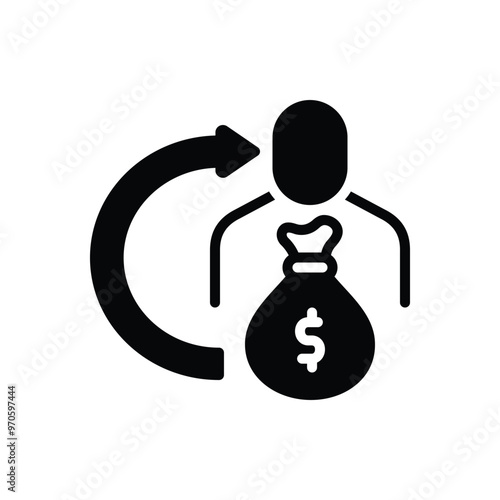 Black solid icon for wages