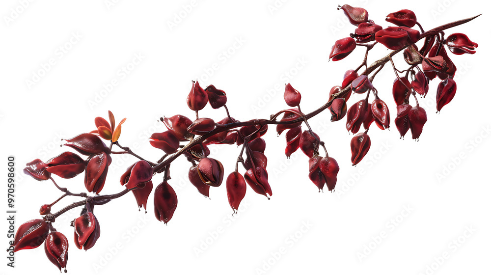 A dried barberry with a transparent background. A dried barberry with a transparent background.