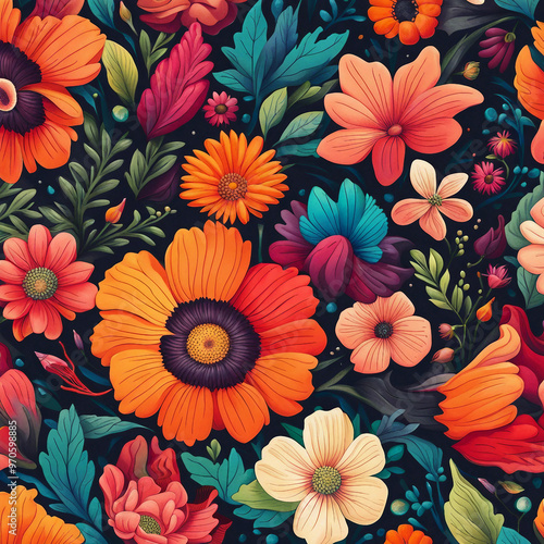 colorful flower illustration background